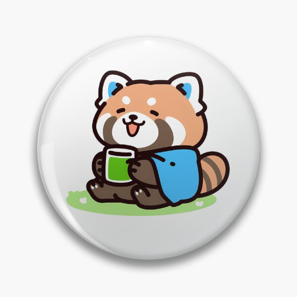 Item preview, A red panda enjoying matcha designed and sold by Elinotes.
