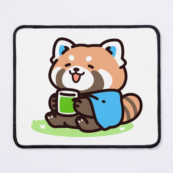 Item preview, A red panda enjoying matcha designed and sold by Elinotes.