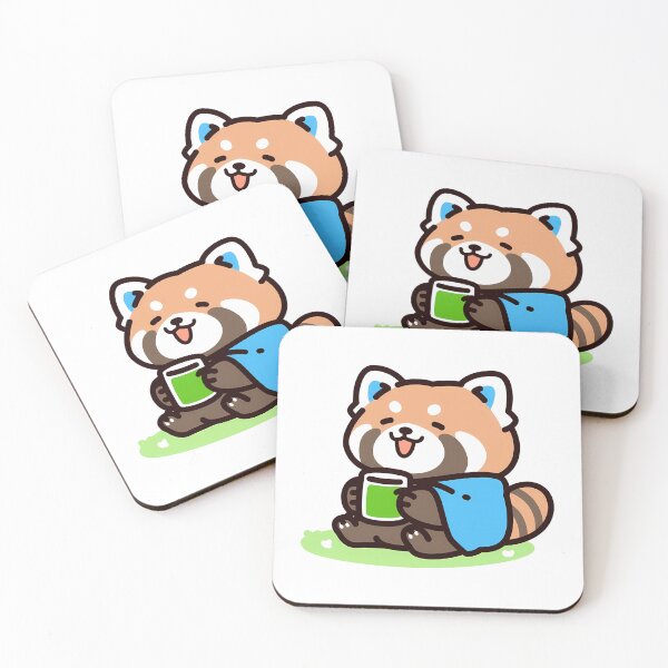 Item preview, A red panda enjoying matcha designed and sold by Elinotes.