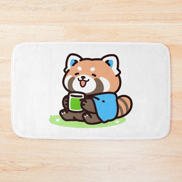 Item preview, A red panda enjoying matcha designed and sold by Elinotes.