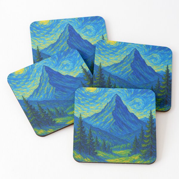 Item preview, Good Vibes Only – Van Gogh Inspired Mountain Art designed and sold by krasioams.