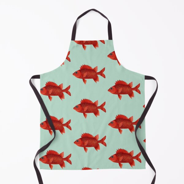 Item preview, Antique Bright Red Fish designed and sold by IrisAndIvy.