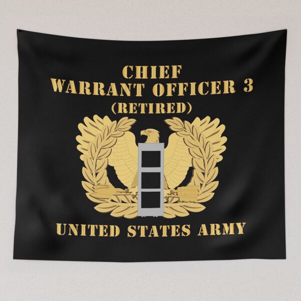 Artikelvorschau, Armee - Chief Warrant Officer - CW03 - Im Ruhestand - Flach - Adler und Balken X 300 entworfen und verkauft von Military Insignia Products.