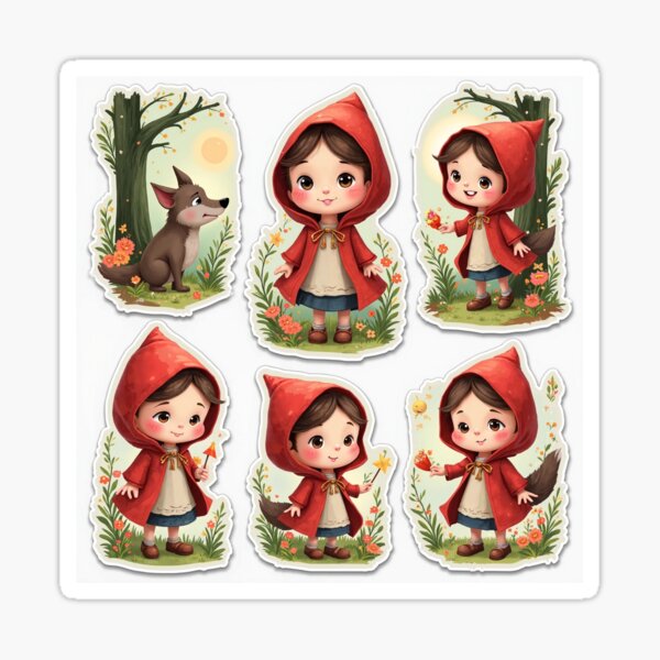 Item preview, Little Red Riding Hood – Whimsical Fairy Tale Sticker Set designed and sold by Emilia-Design.