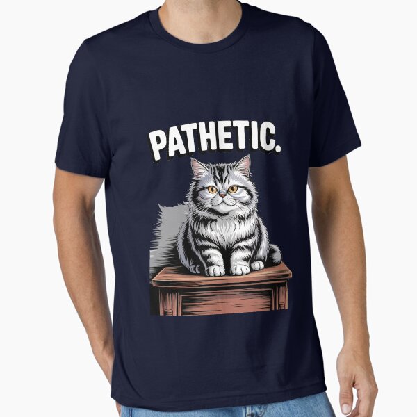 Vista previa del artículo con la obra «Meme de gato sarcástico: diseño de gato gruñón, patético y divertido», diseñado y vendido por nightl3eer.