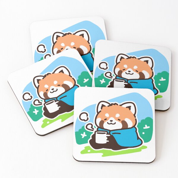 Item preview, A red panda enjoying cofee designed and sold by Elinotes.