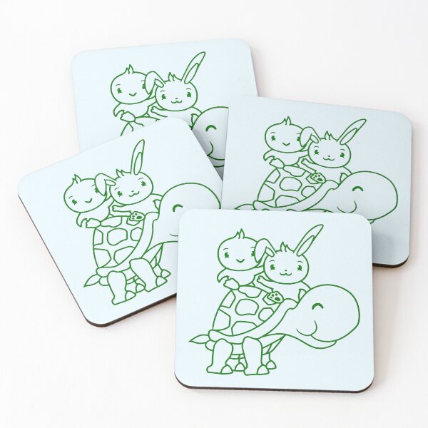 Item preview, 2 Bunny Bird Big Giant Tortoise Waving Two Team designed and sold by shirt-o-mat.