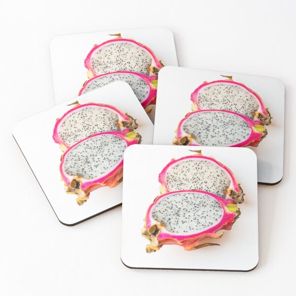 Item preview, Cut ripe dragon fruit pitahaya on white background, top view designed and sold by nesgalina.
