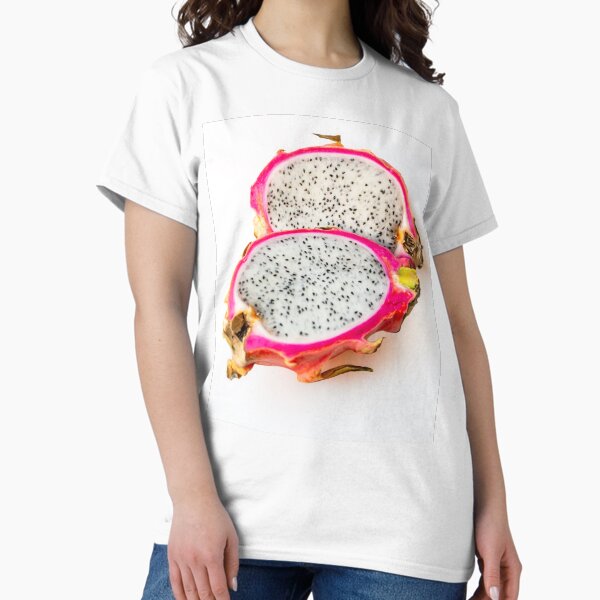 Item preview, Cut ripe dragon fruit pitahaya on white background, top view designed and sold by nesgalina.