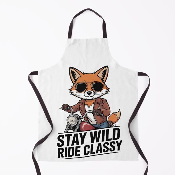 Artikelvorschau, Stay Wild Ride Classy – Coole Fox Biker Illustration entworfen und verkauft von EpicMediaShop.