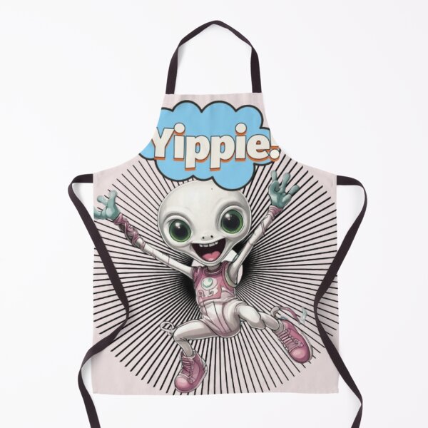 Item preview, Cheerful Alien, leaping into tunnel, shouting Yippie, wearing sneakers designed and sold by MoodCircuit.