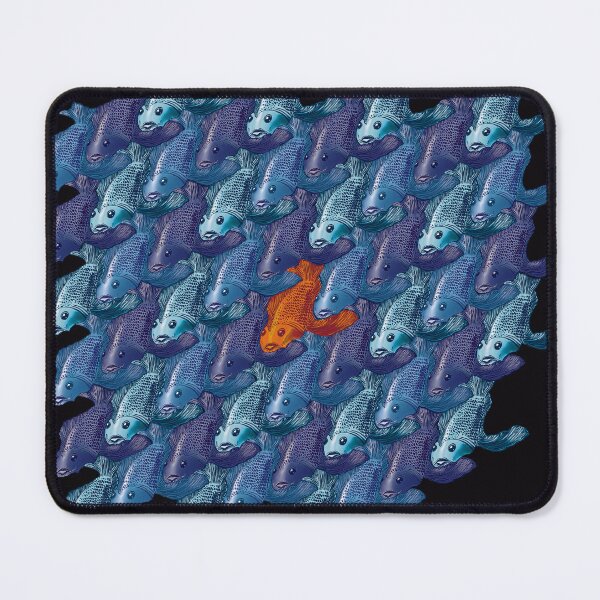 Item preview, Opposites Attract: Blue Fish Tessellation – Escher-Inspired Geometric Art designed and sold by Richards little art shop.