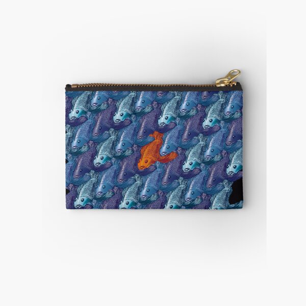 Item preview, Opposites Attract: Blue Fish Tessellation – Escher-Inspired Geometric Art designed and sold by Richards little art shop.