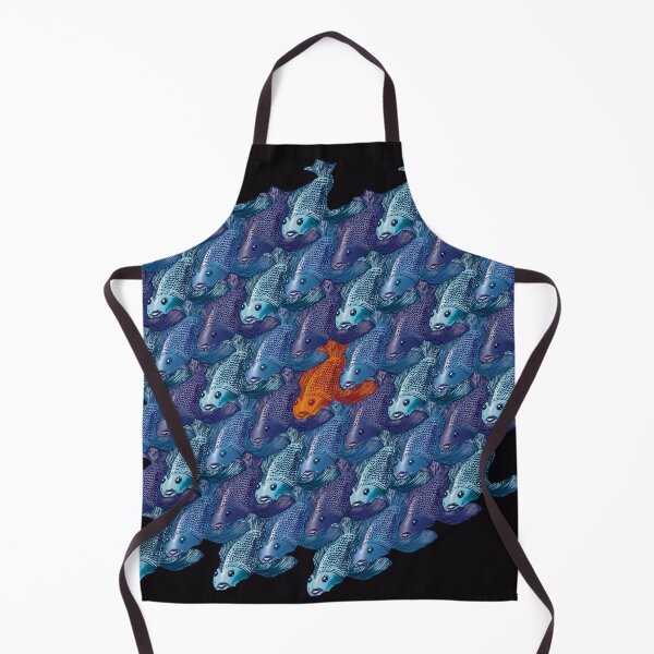 Item preview, Opposites Attract: Blue Fish Tessellation – Escher-Inspired Geometric Art designed and sold by Richards little art shop.