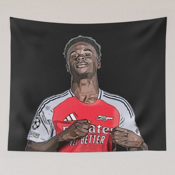 Item preview, Bukayo Saka comic Style. Arsenal FC designed and sold by ocusido.