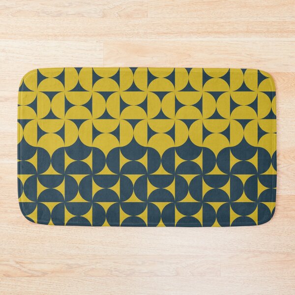 Item preview, Midcentury Modern Retro Geometric Patterns v9 in Lime Navy Blue designed and sold by nineFlorals.