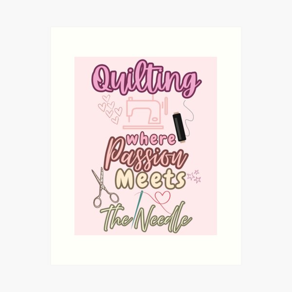 Aperçu de l'œuvre  Quilting, où la passion rencontre l'aiguille - Quilting Lovers créée et vendue par Wiss2Arts.