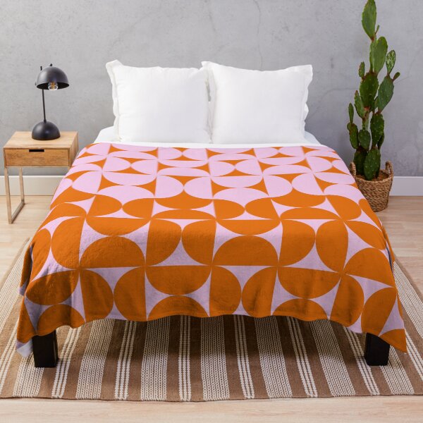 Item preview, Midcentury Modern Retro Geometric Patterns v7 in Orange Pink designed and sold by nineFlorals.