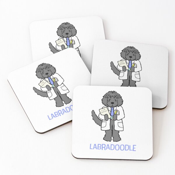 Item preview, Gray Lab-radoodle Scientist, Doctor - Labradoodle Lovers designed and sold by ScribbL-ScrabbL.