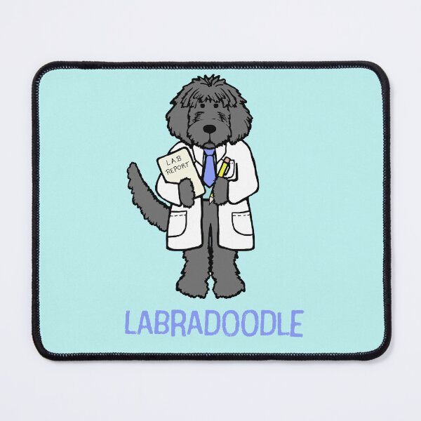 Item preview, Gray Lab-radoodle Scientist, Doctor - Labradoodle Lovers designed and sold by ScribbL-ScrabbL.