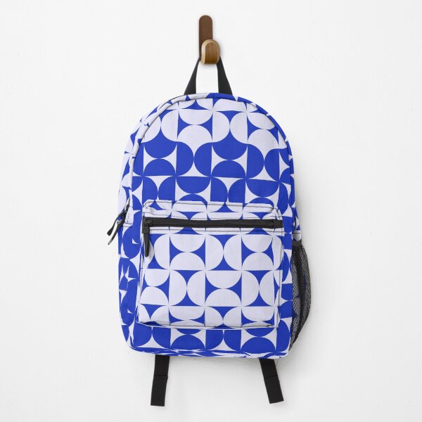 Item preview, Midcentury Modern Retro Geometric Patterns v6 in Persian Blue designed and sold by nineFlorals.