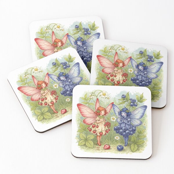Item preview, Strawberry and Blueberry Fairies designed and sold by Jodoillustration.