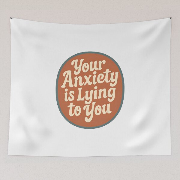 Item preview, Retro Anxiety Relief Quote – Mental Health Typography designed and sold by Amr Siam.
