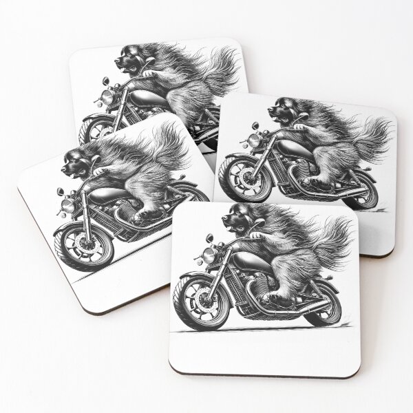 Item preview, Cool Leonberger Riding a Motorcycle Biker Dog Lover designed and sold by Kimberley King Art  King Art.
