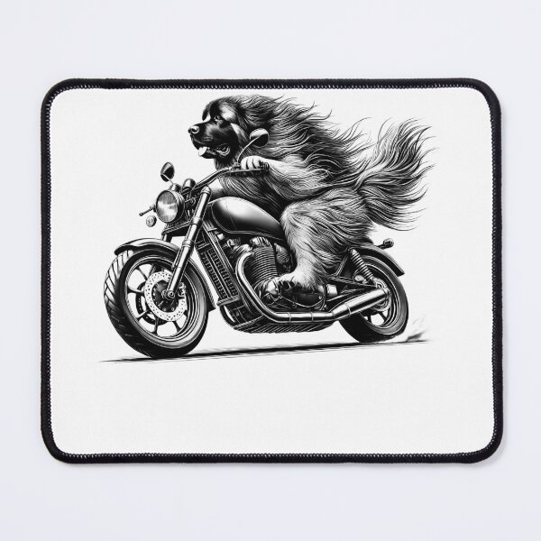 Item preview, Cool Leonberger Riding a Motorcycle Biker Dog Lover designed and sold by Kimberley King Art  King Art.
