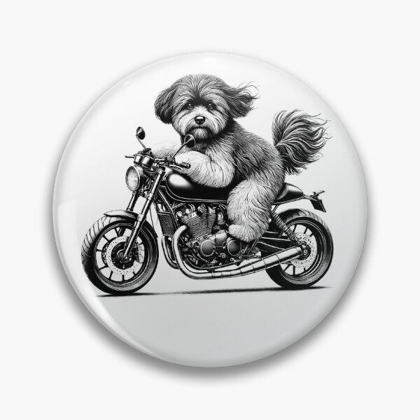 Item preview, Cool Lowchen Riding a Motorcycle Biker Dog Lover designed and sold by Kimberley King Art  King Art.