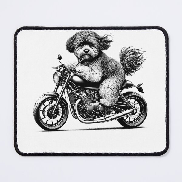 Item preview, Cool Lowchen Riding a Motorcycle Biker Dog Lover designed and sold by Kimberley King Art King Art.