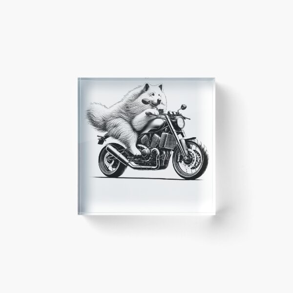 Item preview, Cool Maremma Sheepdog Riding a Motorcycle Biker Dog Lover designed and sold by Kimberley King Art  King Art.