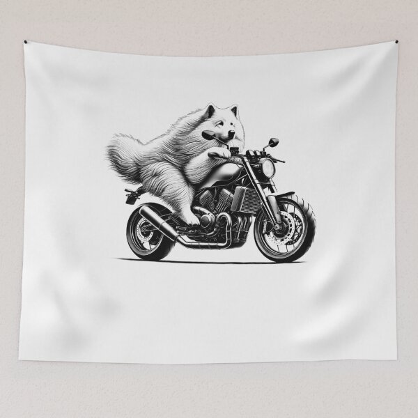 Item preview, Cool Maremma Sheepdog Riding a Motorcycle Biker Dog Lover designed and sold by Kimberley King Art  King Art.