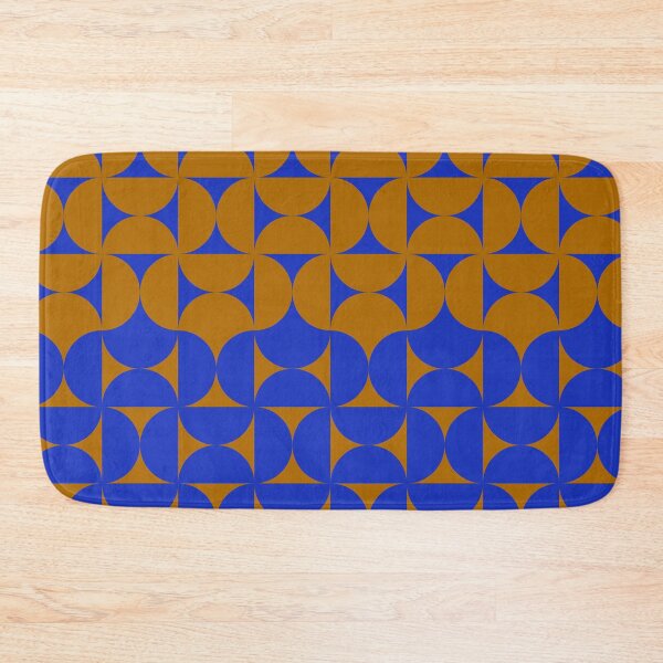 Item preview, Midcentury Modern Retro Geometric Patterns v2 in Persian Blue Retro Gold designed and sold by nineFlorals.