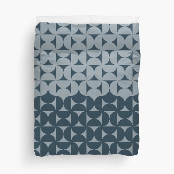 Item preview, Midcentury Modern Retro Geometric Patterns v1 in Navy Blue Grey designed and sold by nineflorals.