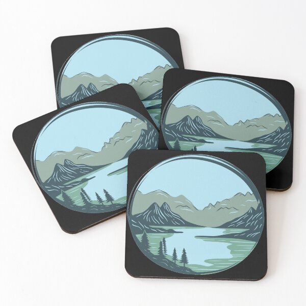 Item preview, Mountain Trees River Forest Animated Minimalistic Art designed and sold by RedOrBlueIts4U.