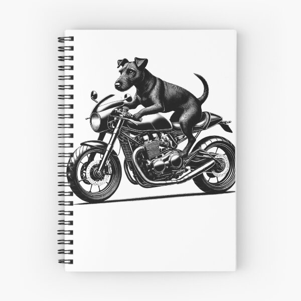 Item preview, Cool Patterdale Terrier Riding a Motorcycle Biker Dog Lover designed and sold by Kimberley King Art  King Art.