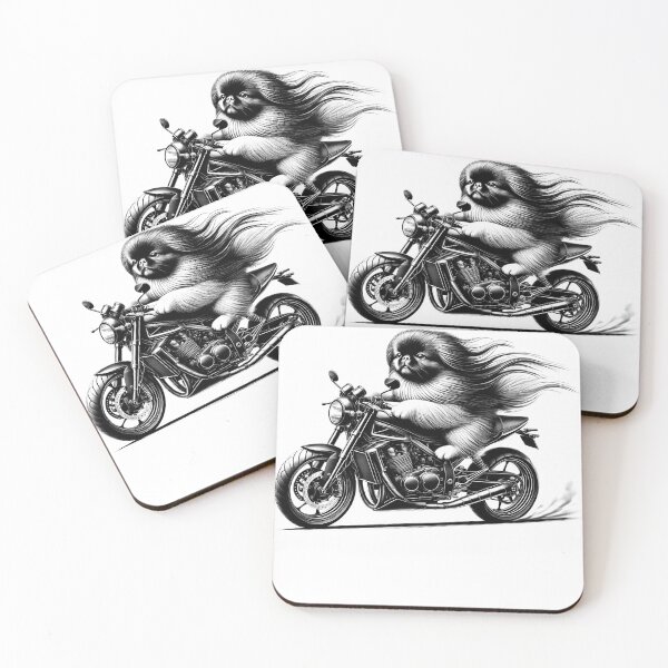 Item preview, Cool Pekingese Riding a Motorcycle Biker Dog Lover designed and sold by Kimberley King Art  King Art.