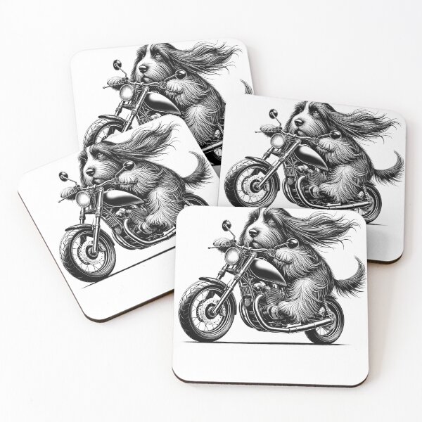 Item preview, Cool Petit Basset Griffon Vendéen Riding a Motorcycle Biker Dog Lover designed and sold by Kimberley King Art  King Art.
