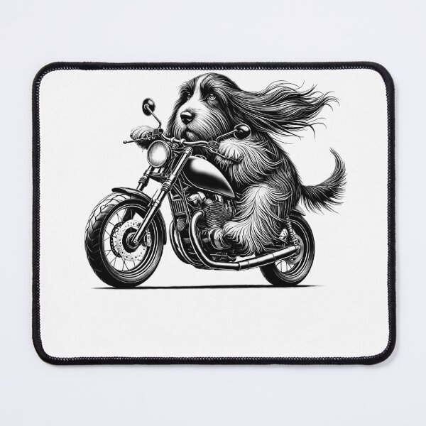 Item preview, Cool Petit Basset Griffon Vendéen Riding a Motorcycle Biker Dog Lover designed and sold by Kimberley King Art  King Art.