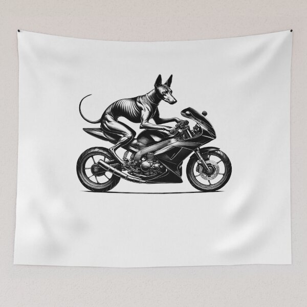 Item preview, Cool Pharaoh Hound Riding a Motorcycle Biker Dog Lover designed and sold by Kimberley King Art  King Art.