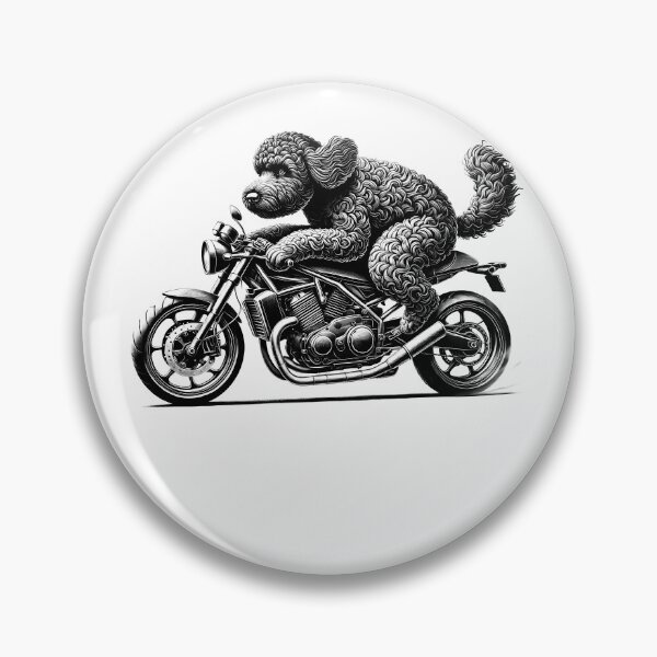 Item preview, Cool Portuguese Water Dog Riding a Motorcycle Biker Dog Lover designed and sold by Kimberley King Art  King Art.