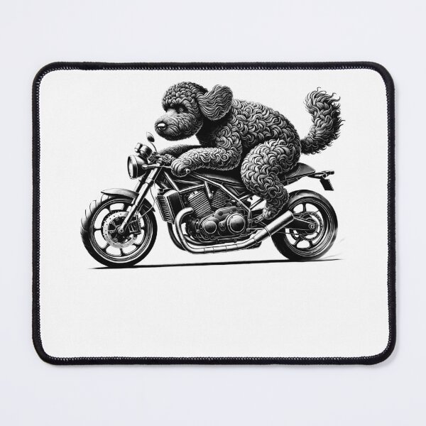 Item preview, Cool Portuguese Water Dog Riding a Motorcycle Biker Dog Lover designed and sold by Kimberley King Art King Art.