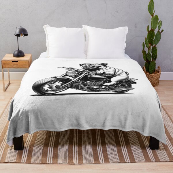 Item preview, Cool Pug Riding a Motorcycle Biker Dog Lover designed and sold by Kimberley King Art  King Art.