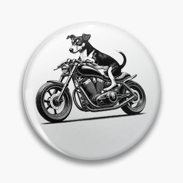 Item preview, Cool Rat Terrier Riding a Motorcycle Biker Dog Lover designed and sold by Kimberley King Art  King Art.