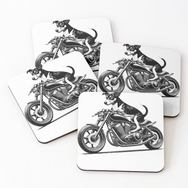 Item preview, Cool Rat Terrier Riding a Motorcycle Biker Dog Lover designed and sold by Kimberley King Art  King Art.