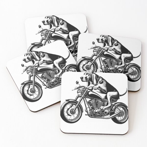 Item preview, Cool Redbone Coonhound Riding a Motorcycle Biker Dog Lover designed and sold by Kimberley King Art  King Art.