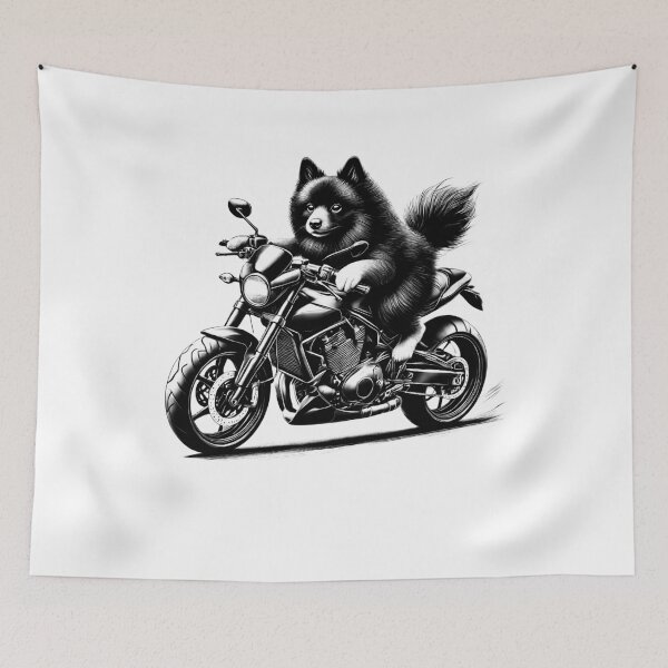 Item preview, Cool Schipperke Riding a Motorcycle Biker Dog Lover designed and sold by Kimberley King Art  King Art.