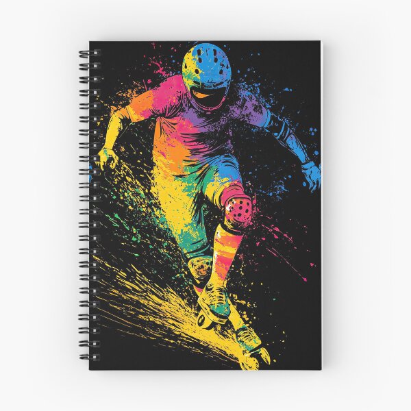 Item preview, Colorful Roller Derby Skater On Dark Background designed and sold by Piotrek0001.