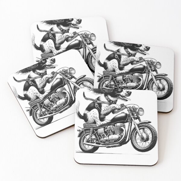 Item preview, Cool Small Munsterlander Pointer Riding a Motorcycle Biker Dog Lover designed and sold by Kimberley King Art  King Art.